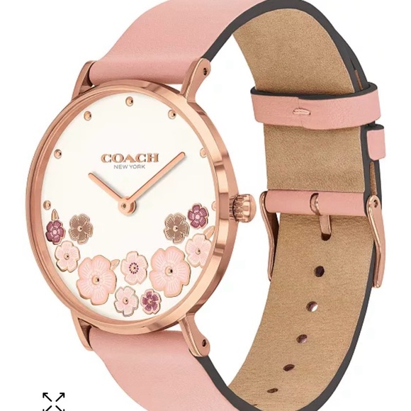 NWT COACH PERRY BLUSH PINK LEATHER STRAP TEA ROSE WATCH - Picture 3 of 17